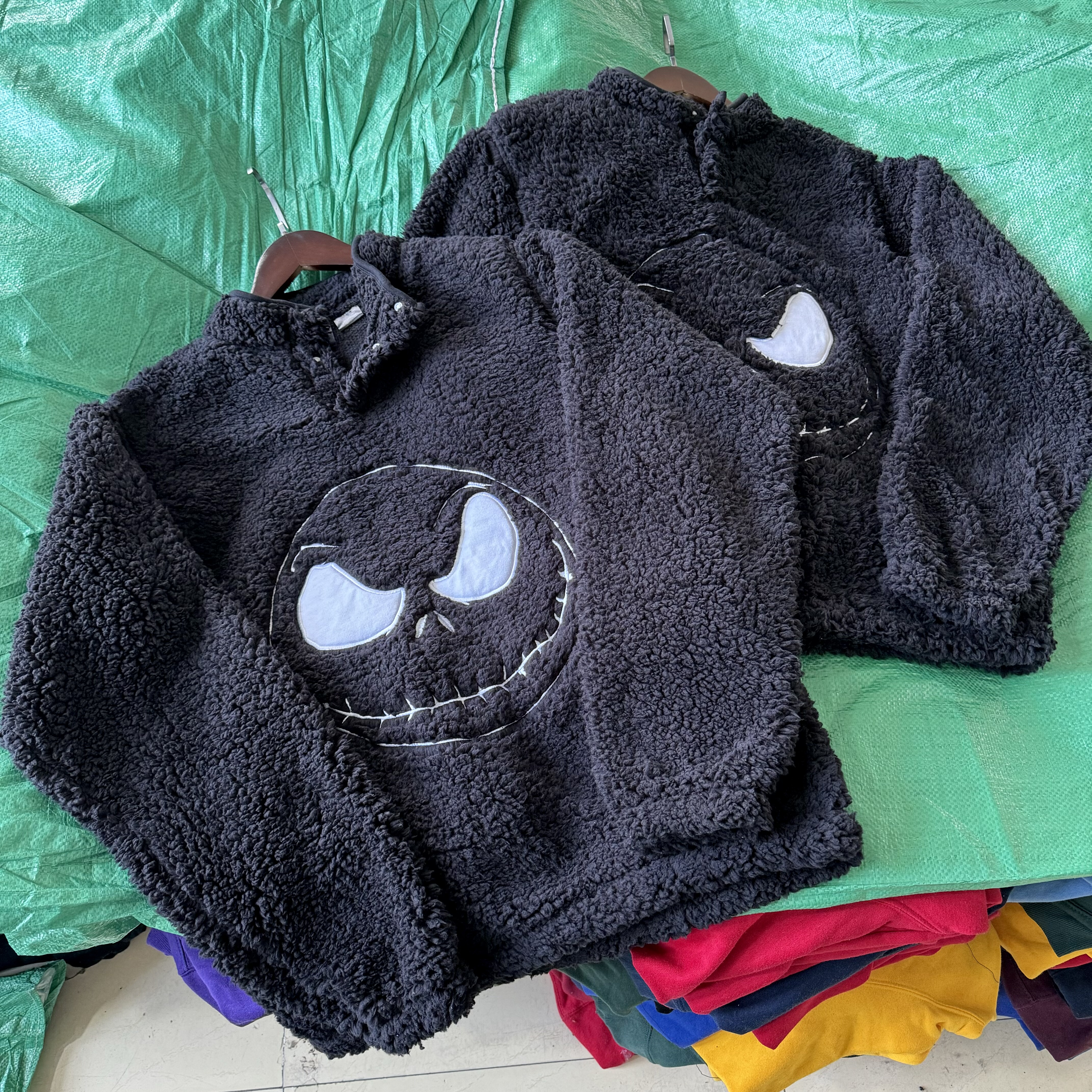 南瓜王圣诞夜惊魂万圣节慵懒纽扣立领羊羔绒轻便卫衣男女通勤家居