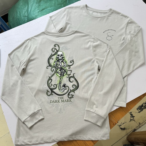 华纳 哈里特 x 伏地魔Dark Mark黑魔标记复古长袖男女夏薄透气t恤