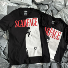 出口单 美式复古Scarface疤面煞星阿尔帕西诺T恤男女短袖拼色9736