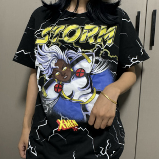 出口单 外贸 X战警 暴风女 美式复古街头小众男女款短袖T夏薄0372