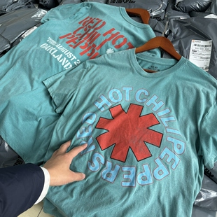 美版 奥克兰巡演 红辣椒乐队RedHotChilPeper短袖T恤男女水洗做旧