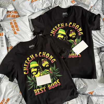 出口单cheech&chong奇克和冲喜剧嬉皮士夏透气短袖男女T恤小众124