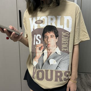 出口订单 疤面煞星Scarface美式复古t恤街头小众男女短袖夏薄039