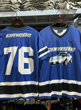 出口单 1953科威特雪弗蓝 宽松落肩OS速干v领滑板刷街舞男女大码