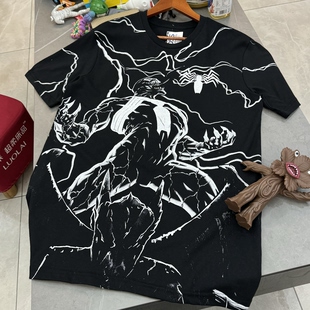 美版 毒夜VENOM超级英雄满身印 复古暗黑风Y2K亚文化短袖T恤夏薄