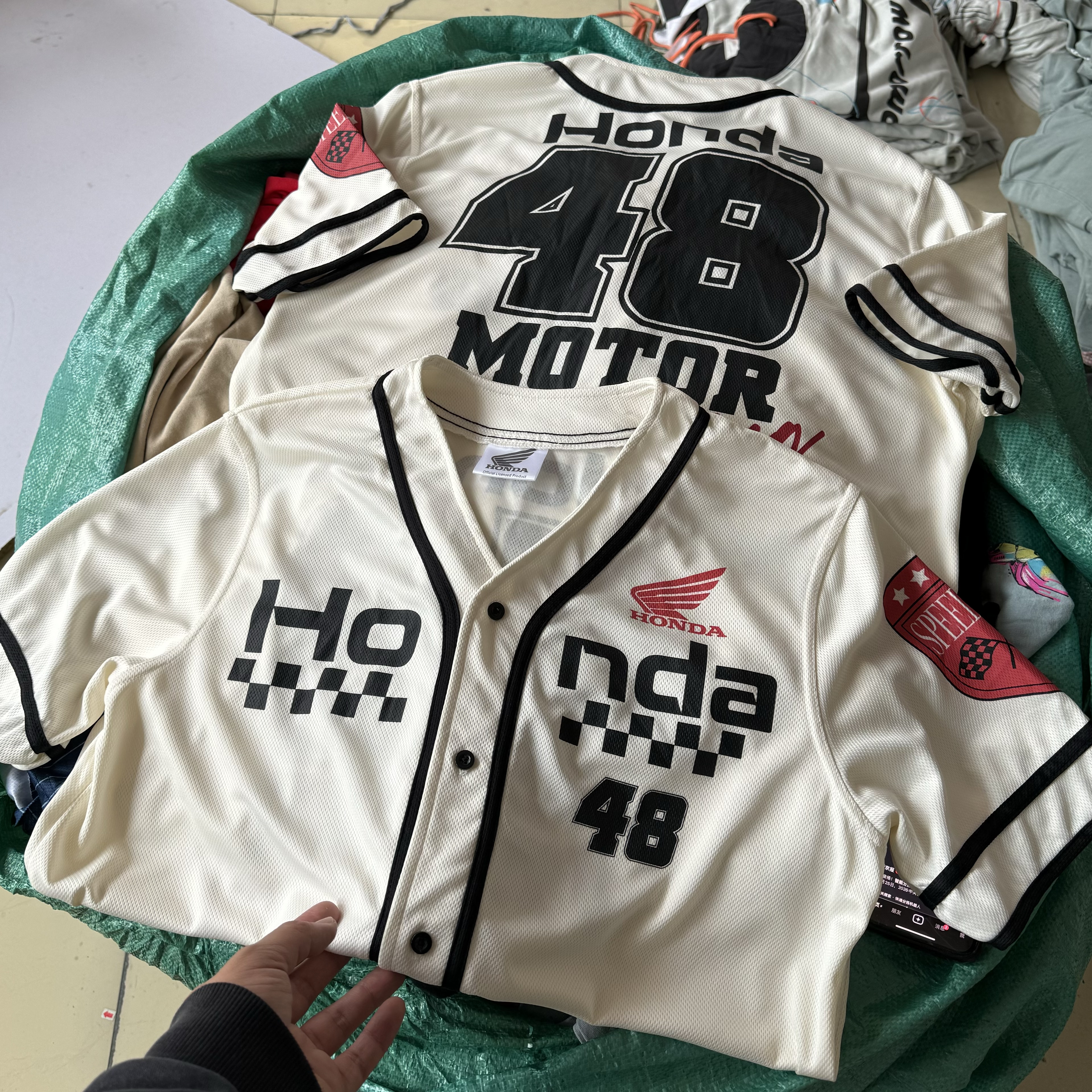 哄达 HOMDA赛车风MotoGP 美式棒球服短袖复古速干男女开衫T恤夏薄