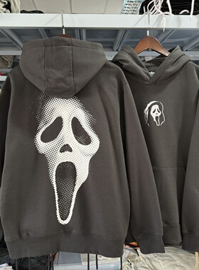外贸 刺绣 惊声尖叫Scream鬼脸杀手男女复古小众连帽卫衣薄绒秋冬