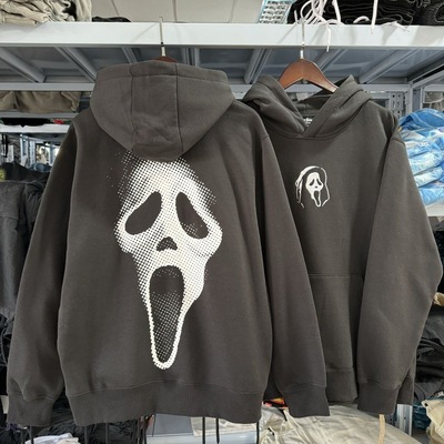 外贸 刺绣 惊声尖叫Scream鬼脸杀手男女复古小众连帽卫衣薄绒秋冬