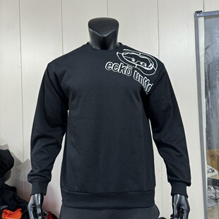 出口日本单 犀牛运动圆领卫衣户外秋冬薄绒上衣男女休闲黑大码824