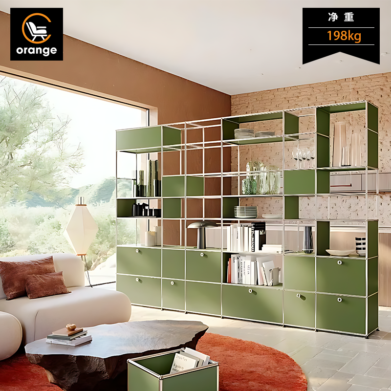 Orange客厅书房家用模块组合不锈钢隔断柜展示柜置物架柜收纳书柜