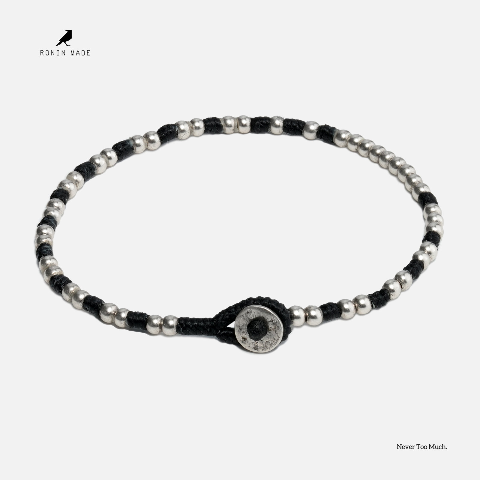 roninmade小众原创奥萨奇黑色蜡绳手链男女手绳情侣串珠高级