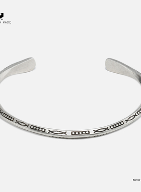 RONINMADE复古小众情侣基奥瓦不规则手镯纯银银饰男女礼物中古