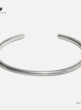 RONINMADE小众设计简约复古神圣之树银手镯男女情侣礼物高级银饰