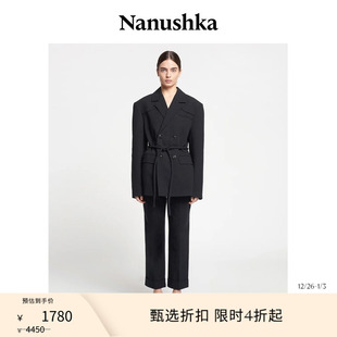 甄选折扣 淡人系翻边裤 NANUSHKA KATRINE 脚精裁西裤 女士
