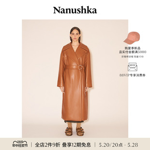 女士 LIANO 限时折扣 OKOBOR™ 素皮腰带饰长大衣 NANUSHKA