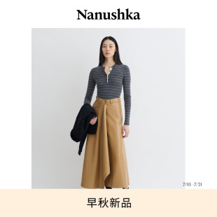 早秋新品 女士 NANUSHKA 羊毛上衣 ARIYAH 灰色条纹修身