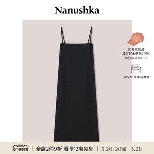 女士 NANUSHKA MAELLE 限时折扣 优雅随性黑色吊带羊毛连衣裙