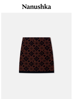 【秋冬新品】NANUSHKA 女士 ELZE 几何图案印花修身针织半身裙