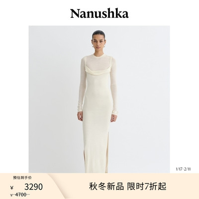 【秋冬新品】NANUSHKA 女士 LINORA 修身长袖羊毛连衣裙