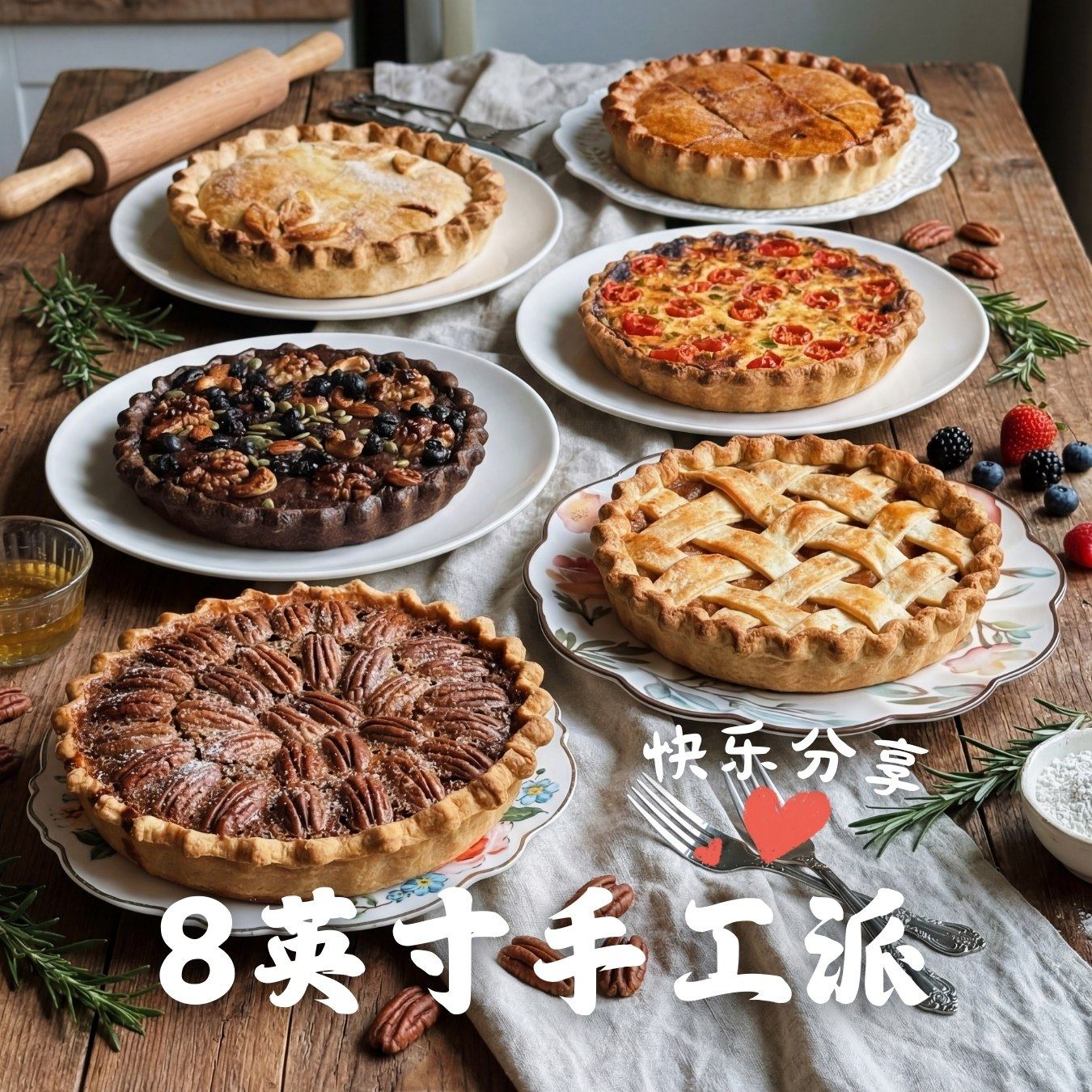 【分享】8英寸美式手工派，现做现发聚会甜品晚餐【烤箱适用】