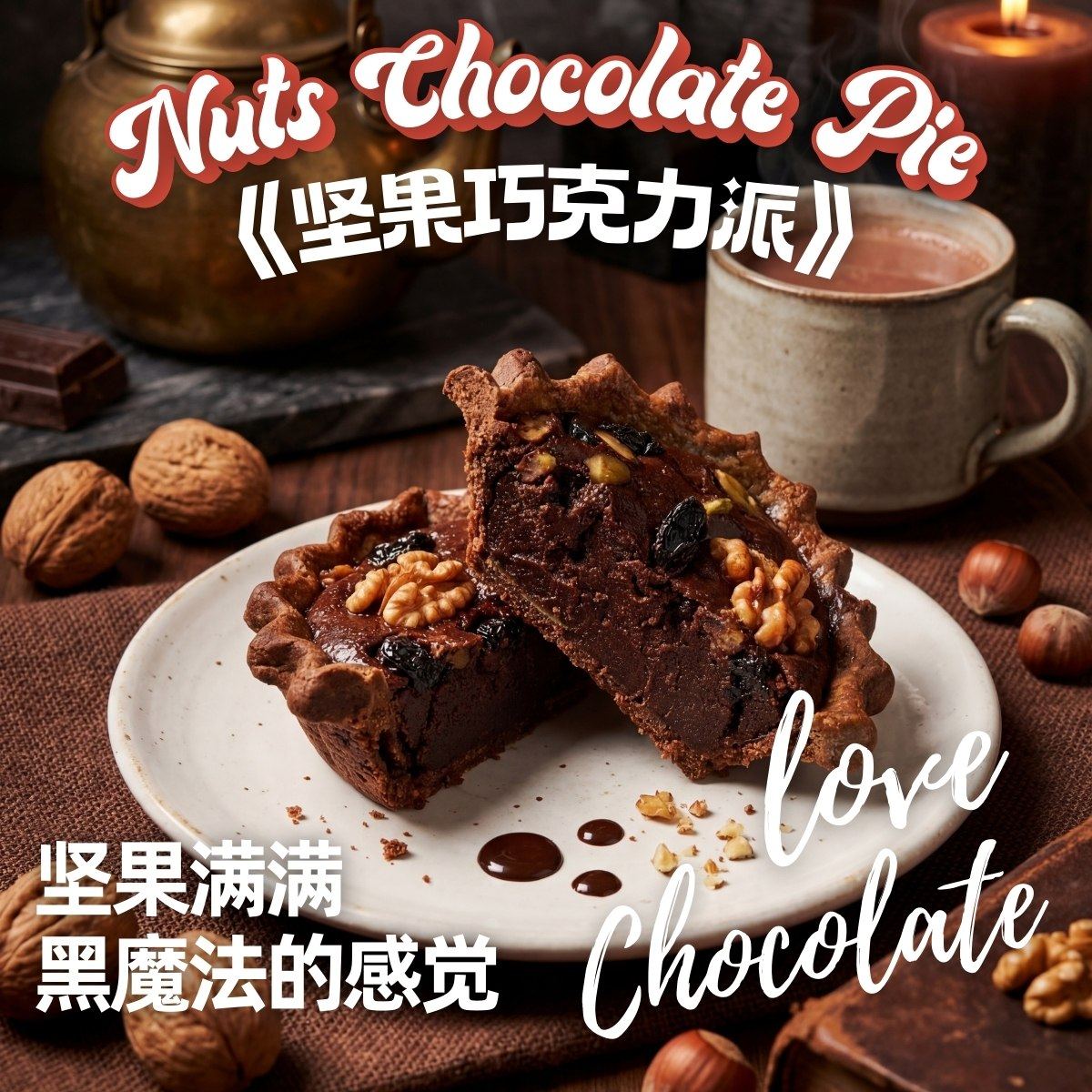 10号-坚果巧克力派，手工现烤空气炸锅美食健身下午茶聚会伴手礼