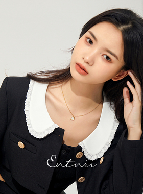 气质极简贝壳方形项链锁骨链