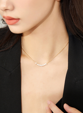 极简小珍珠项链锁骨链