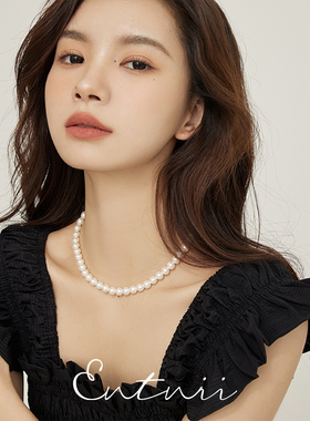 法式复古珍珠项链简约百搭锁骨链