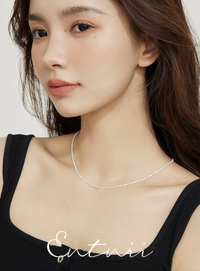 925银波光粼粼素链简约百搭项链