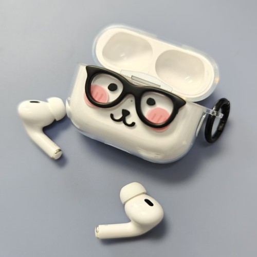 眼镜熊适用redmi红米buds8pro保护套小米buds6青春版pro耳机套air4se保护壳卡通可爱软壳防摔防丢透明