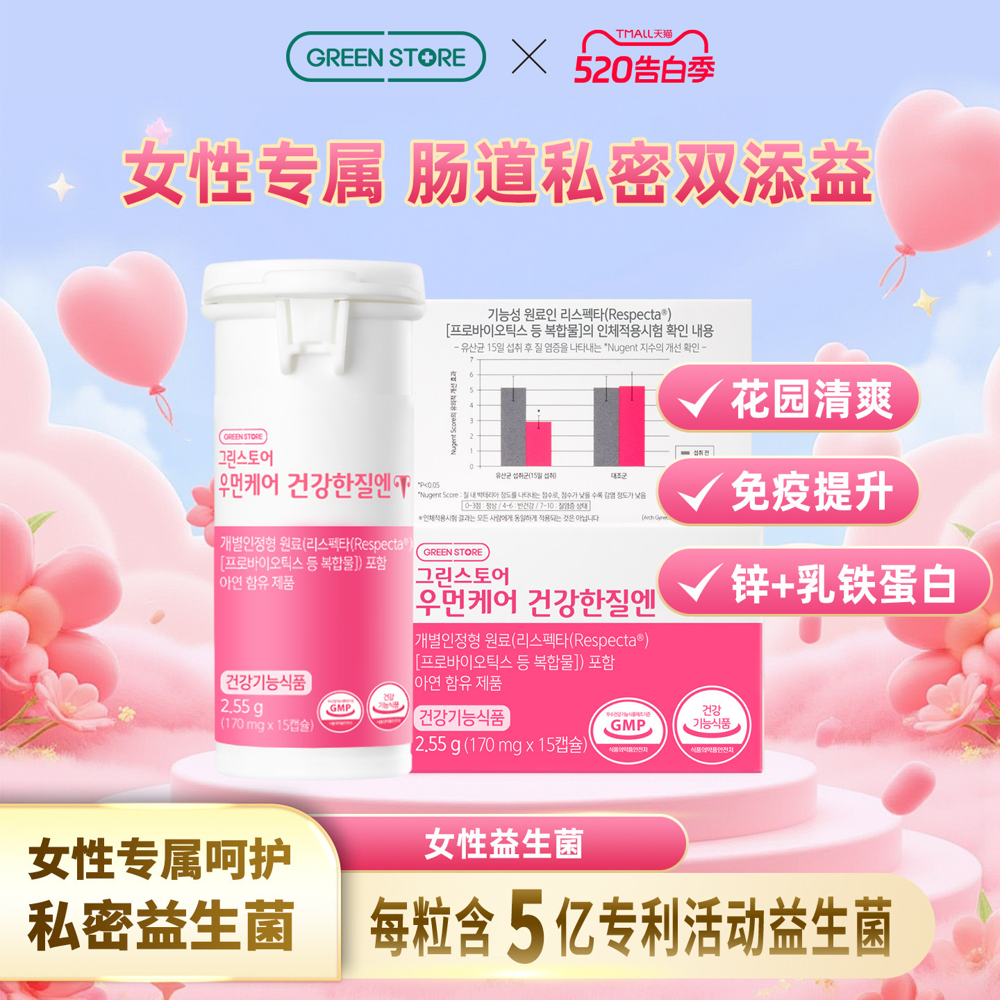 GREENSTORE女性私处益生菌女士专用呵护私密护理【临期】效期12月