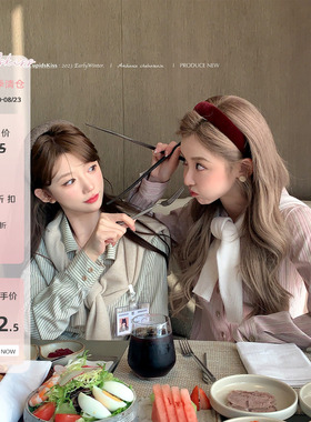 【福利7折清仓】csk丘比特 Ms.Bella系列 收腰款条纹衬衫女宽松