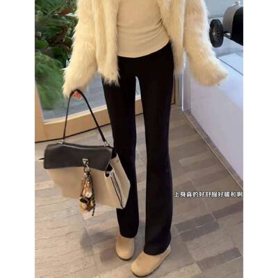 23个裤长可选BPJ】0裤5冬底季新款加绒加厚2微喇小黑KK【女外H穿