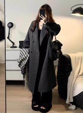 羽绒款内胆高毛呢套外加女J2HW025秋冬新级感厚显瘦中款RBP呢子大