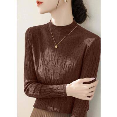 女法针式内高级9012B##-感半9012B##-高领黑色风打底衫秋毛衣装冬