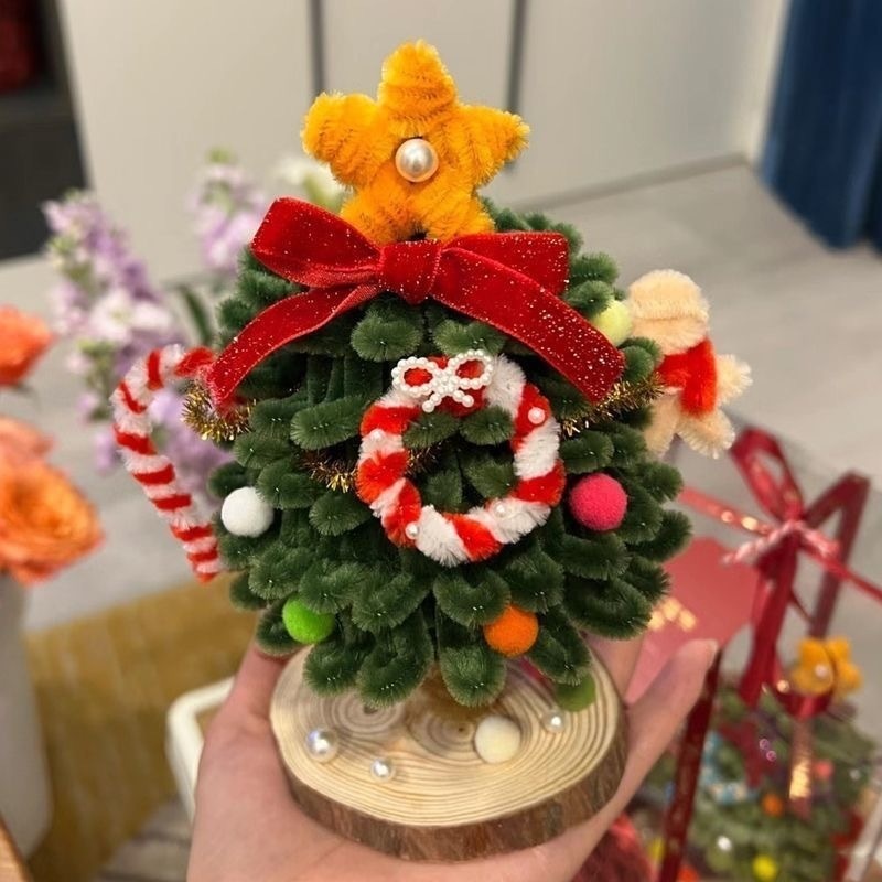 圣诞节创意手工diy扭扭棒圣诞树装饰桌面摆件圣诞节材料包送闺蜜