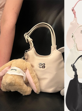 野啵妮 Glowny兔子缎面芭蕾包鸡蛋型韩国小众迷你女包可爱手提包