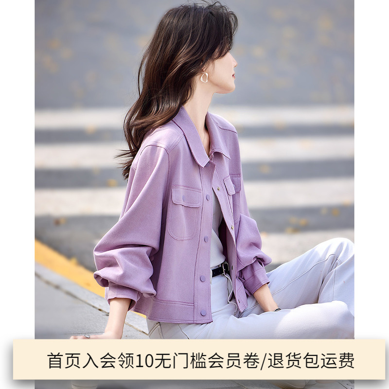 尚静小香风翻领夹克外套