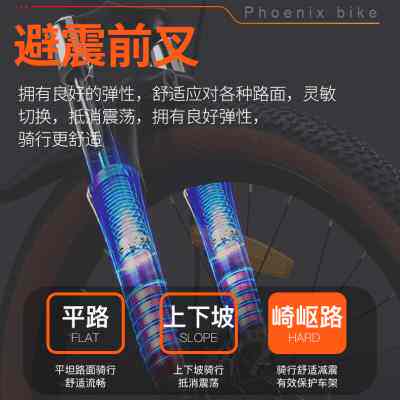 凤凰儿童自行车男孩6-17岁学生女孩减震碟刹中大童品牌山地车赛车