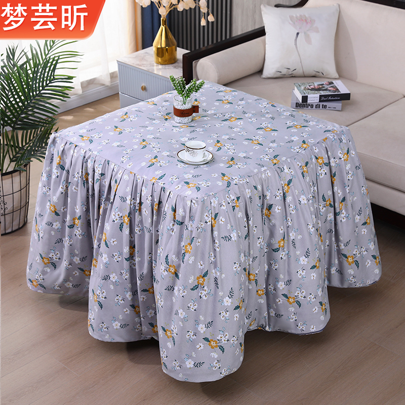 新款脱胆可拆卸清洗烤火被罩加厚烤火桌罩套电炉罩正方形取暖桌罩