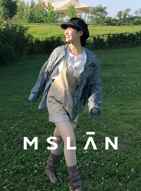 MSLAN丨26春减龄小个子连体裤 学院风翻折边短裤背带裤女MGBB219