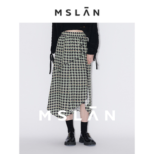 雏菊日记 格纹显瘦印花半身裙分割A字中裙MFCM8205 MSLAN春季