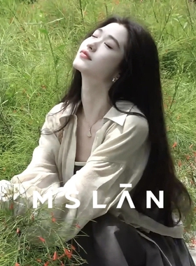 浅春系/MSLAN春季莱赛尔透气空调衫抽绳短款露腰衬衫MGBN042