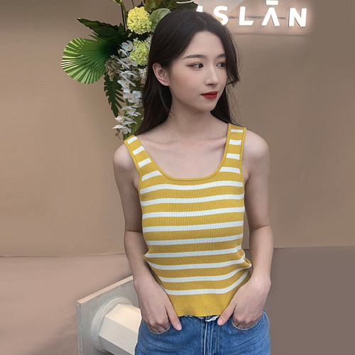 MSLAN休闲显瘦条纹背心