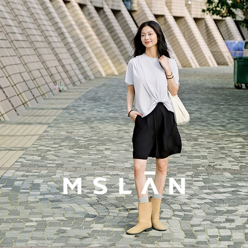 MSLAN夏季垂感舒适百慕大短裤