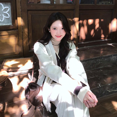 绒系列/MSLAN解构拼接休闲羊毛大衣白色V领双面呢羊绒外套26春