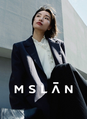 秀场同款/MSLAN大廓形时尚翻驳领随性休闲西装通勤黑色外套