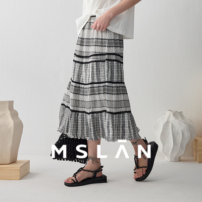MSLAN复古飘逸肌理艺术半裙