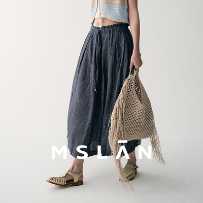亚麻物语|MSLAN松紧绑带透气半裙