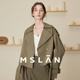 【抗皱面料】MSLAN复古小个子宽松绑带短款工装风衣外套MEAA2408